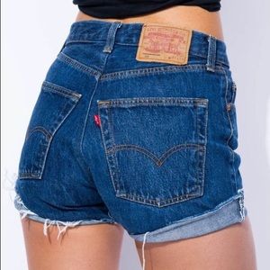 vintage levi strauss distressed hem shorts